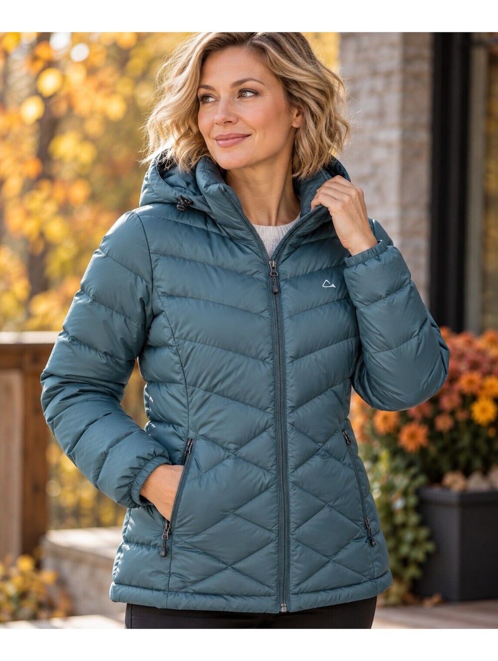 Paradox Packable Duck Down Jacket – Teal, Size M / Manteau en duvet M